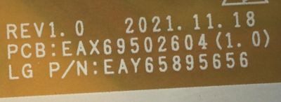 KIT DE TARJETASPARA TV LG / MAIN EBU66758904 / EAX69581205 / 2E1L01AG-0004 / XU24P5A1M3 / FUENTE EAY65895656 / EAX69502604 / EPCD13CB1C / 3PCR03126A /LGP55T-21U1 / PANEL NC550TQG- AAKH5 / MODELO 55UQ7070ZUE.BUSYLJM - Imagen 3
